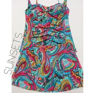 Sunsets paisley tankini set XL